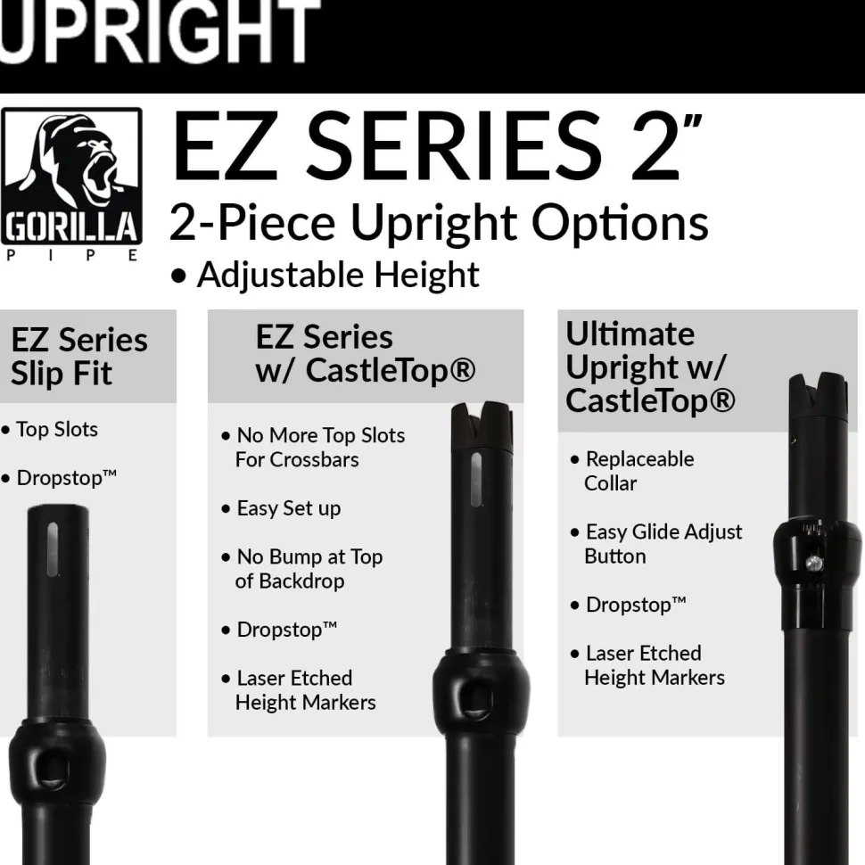 10-Panel Black Anodized Pipe and Drape Kit / Backdrop - 7-12 Feet Tall (Adjustable)