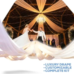 6-Panel 10ft Starburst Ceiling Draping Kit (22 Feet Wide)