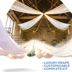 4-Panel 40ft Starburst Ceiling Draping Kit (82 Feet Wide)