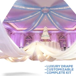6-Panel 40ft Starburst Ceiling Draping Kit (82 Feet Wide)