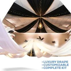 6-Panel 30ft Starburst Ceiling Draping Kit (62 Feet Wide)