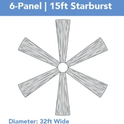 6-Panel 15ft Starburst Ceiling Draping Kit (32 Feet Wide)