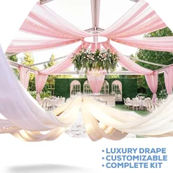 6-Panel 15ft Starburst Ceiling Draping Kit (32 Feet Wide)