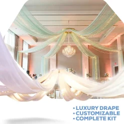 6-Panel 12ft Starburst Ceiling Draping Kit (26 Feet Wide)