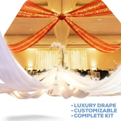 4-Panel 30ft Starburst Ceiling Draping Kit (62 Feet Wide)