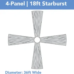4-Panel 18ft Starburst Ceiling Draping Kit (36 Feet Wide)