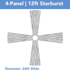 4-Panel 12ft Starburst Ceiling Draping Kit (26 Feet Wide)