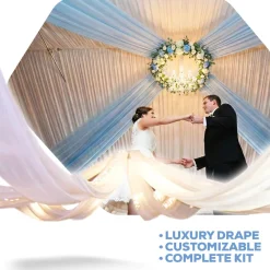 4-Panel 12ft Starburst Ceiling Draping Kit (26 Feet Wide)