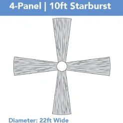 4-Panel 10ft Starburst Ceiling Draping Kit (22 Feet Wide)