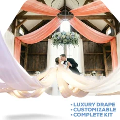 4-Panel 10ft Starburst Ceiling Draping Kit (22 Feet Wide)
