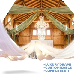 4-Panel 21ft Starburst Ceiling Draping Kit (44 Feet Wide)