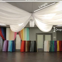 10 Panel Kit - Prefabricated Complete Ceiling Drape Kit - 30ft Diameter - Select Drop, Fabric & Color!