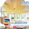 12 Panel Kit - Prefabricated Complete Ceiling Drape Kit - 24ft Diameter - Select Drop, Fabric & Color!