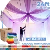 6 Panel Kit - Prefabricated Complete Ceiling Drape Kit - 24ft Diameter - Select Drop, Fabric & Color!