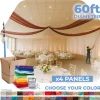4 Panel Kit - Prefabricated Complete Ceiling Drape Kit - 60ft Diameter - Select Drop, Fabric & Color!