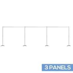3-Panel Portable "Backdrop in a Box" w/ 8ft Break Apart Uprights & Cross Style Bases