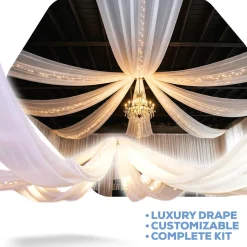 8-Panel Starburst 15ft Ceiling Draping Kit (32 Feet Wide)
