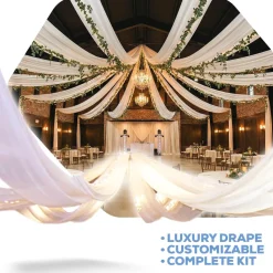 16-Panel Starburst 30ft Ceiling Draping Kit (62 Feet Wide)