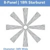 8-Panel Starburst 18ft Ceiling Draping Kit (34 Feet Wide)
