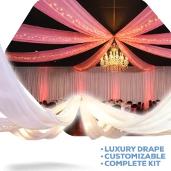 8-Panel Starburst 40ft Ceiling Draping Kit (82 Feet Wide)