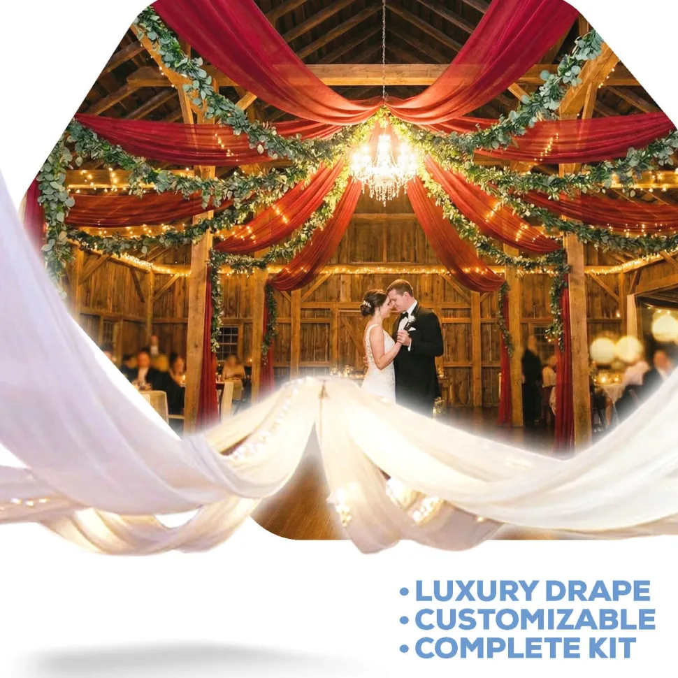 10-Panel Starburst 18ft Ceiling Draping Kit (38 Feet Wide)