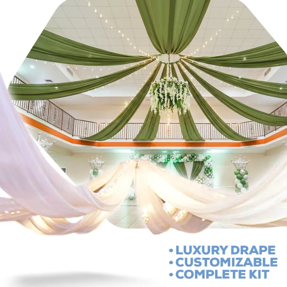 10-Panel Starburst 21ft Ceiling Draping Kit (44 Feet Wide)