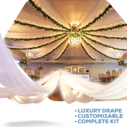 12-Panel Starburst 21ft Ceiling Draping Kit (44 Feet Wide)