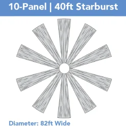 12-Panel Starburst 40ft Ceiling Draping Kit (82 Feet Wide)