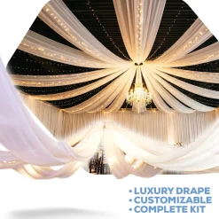 16-Panel Starburst 40ft Ceiling Draping Kit (82 Feet Wide)