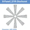 8-Panel Starburst 21ft Ceiling Draping Kit (44 Feet Wide)