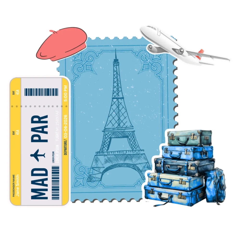 Paris Passport Foam Core Backdrop Kit by PopScene™