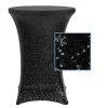 Perfect Fit Sequin Spandex Cocktail Table Cover 30"-32" Round - Black