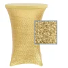 Perfect Fit Sequin Spandex Cocktail Table Cover 30"-32" Round - Gold