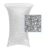 Perfect Fit Sequin Spandex Cocktail Table Cover 30"-32" Round - Silver