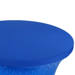 Perfect Fit Sequin Spandex Cocktail Table Cover 30"-32" Round - Royal Blue