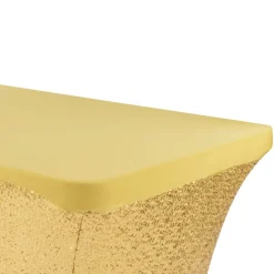 Perfect Fit Sequin Spandex Table Cover for 6FT Banquet Table - Gold