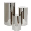 3 Piece Set of Metal Cylinder Pedestals Display - Silver