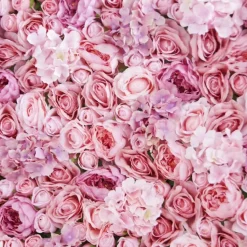 Pink & Blush Mixed Florals - Curtain Style Floral Wall - Easy Install! Select Size