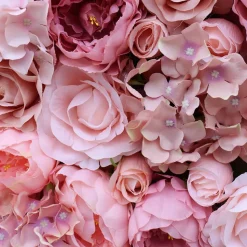 Pink & Blush Mixed Florals - Curtain Style Floral Wall - Easy Install! Select Size