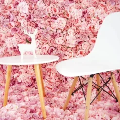 Pink & Blush Mixed Florals - Curtain Style Floral Wall - Easy Install! Select Size