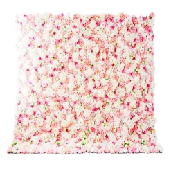 Pink, Fuchsia & White Mixed Florals- Curtain Style Floral Wall - Easy Install! Select Size