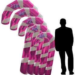 Pink Giant Inflatable Mirror Candy Cane – Maxorb™ Reflective Holiday Event Decor – Commercial Installation Sizes