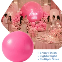 Pink Giant Inflatable Modern Ball Sphere – Maxorb™ Event Decor – Commercial Installation Sizes