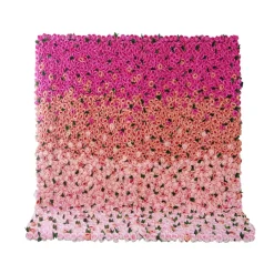Pink Ombre w/ Greenery Mixed Floral Wall - Curtain Style - Easy Install! Select Size