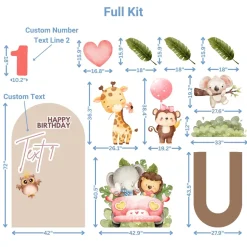 Pink Safari Foam Core Birthday Backdrop Kit by PopScene™