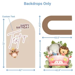 Pink Safari Foam Core Birthday Backdrop Kit by PopScene™