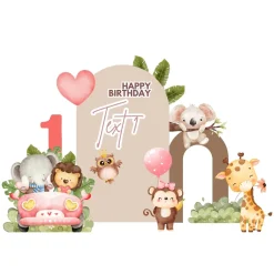 Pink Safari Foam Core Birthday Backdrop Kit by PopScene™