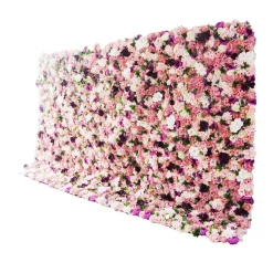 Pinks, White & Maroon Mixed Florals - Curtain Style Floral Wall - Easy Install! Select Size