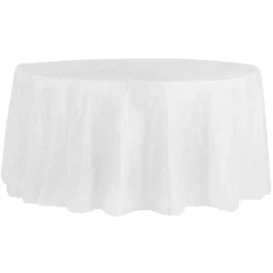 Pintuck Taffeta 132" Round Tablecloth - White