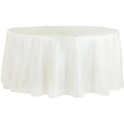 Pintuck Taffeta 132" Round Tablecloth - Ivory